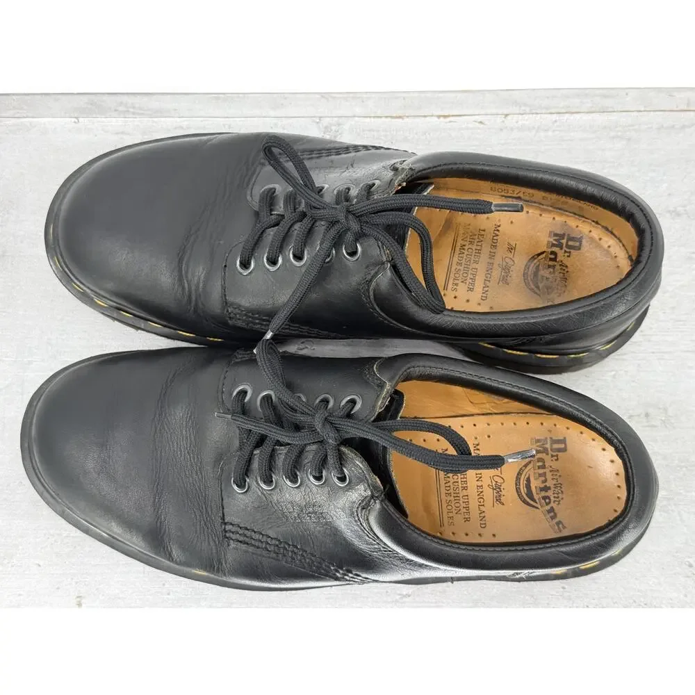 Vintage Dr. Martens 8053/59 Made in England Black Leather Shoes Men's US 9 UK 8
